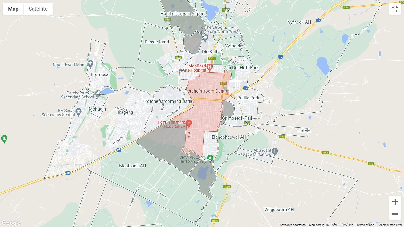 Map of Potchefstroom Central Area