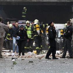 Powerful blast rocks central Prague