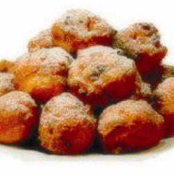 Gebakte Oliebolle met klapper en vla