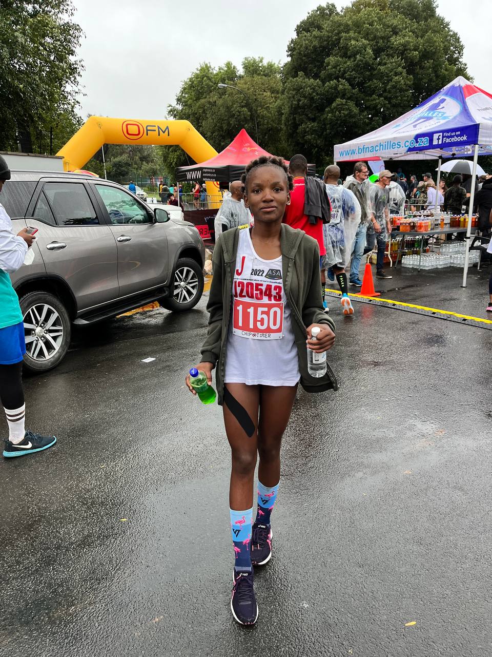 The women's 21km winner, Mohanuoa Lekhelebane from Botshabelo
