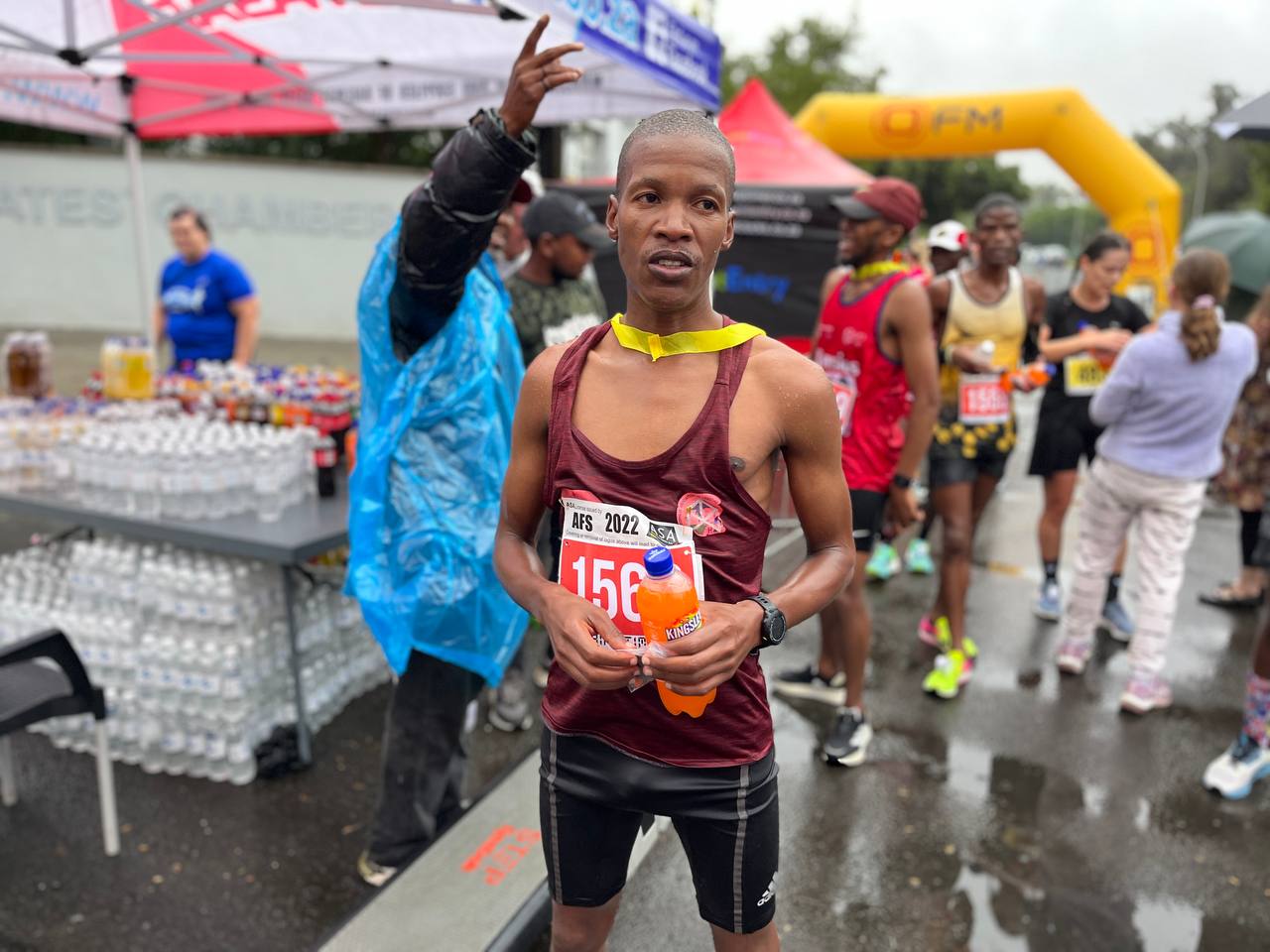 The 21km winner, Mxenecelwa Miya from Lesotho