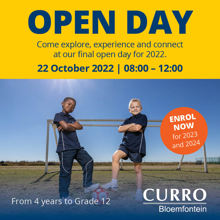 two school boys from Curro Bloemfontein with soccer ball