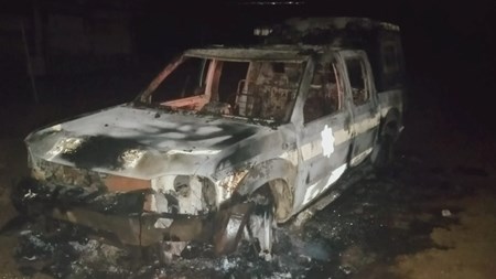 Police van torched in North West Police van torched in North West | News Article