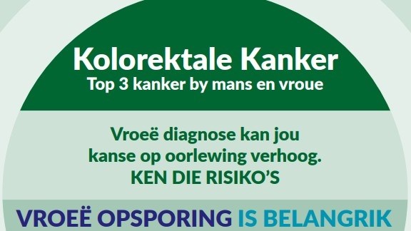Kolorektale kanker is onder die top-3-kankers in mans en vroue in SA | News Article