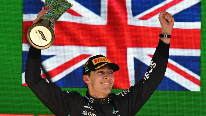 Russell wins emotional first Grand Prix | News Article