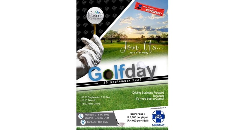 Bespreek vir die Risen Advisory Gholfdag ten bate van Kimberley DBV! Bespreek vir die Risen Advisory Gholfdag ten bate van Kimberley DBV! | News Article