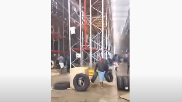 Looters start selling stolen tyres online - VIDEO | News Article