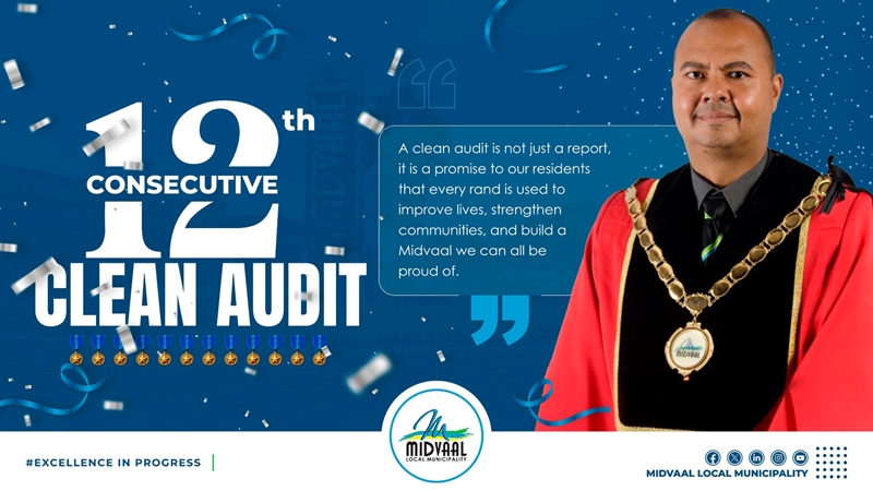 Midvaal municipality secures 12th consecutive clean audit | News Article