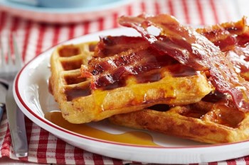 Your Weekend Breakfast Recipe - Belgian Waffles (with crispy bacon!) | Blog Post