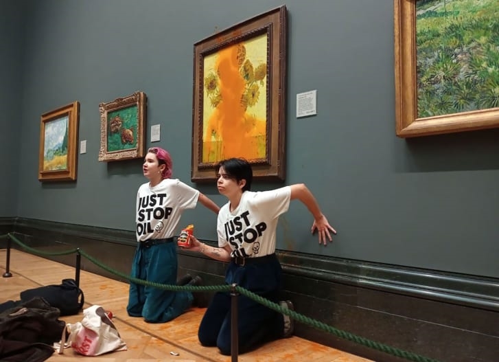 Protesters charged after flinging soup at Van Gogh | News Article