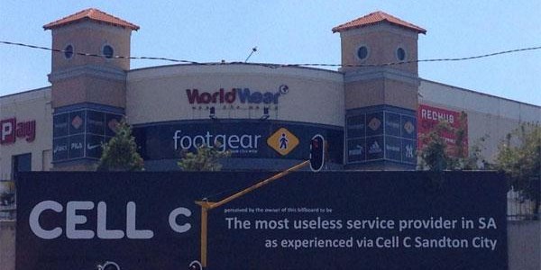 New Cell C banner erected at World Wear shopping centre | News Article