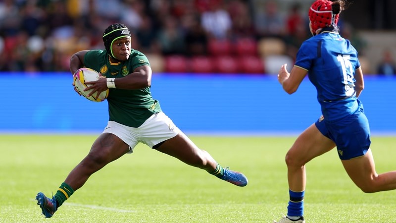 Springbok-vroue maak geskiedenis met oorwinning teen Italië Springbok-vroue maak geskiedenis met oorwinning teen Italië | News Article