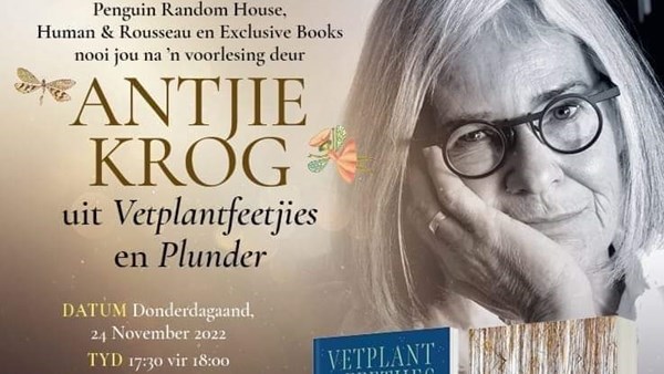 Antjie Krog se 13de digbundel in Bloemfontein bekend gestel Antjie Krog se 13de digbundel in Bloemfontein bekend gestel | News Article