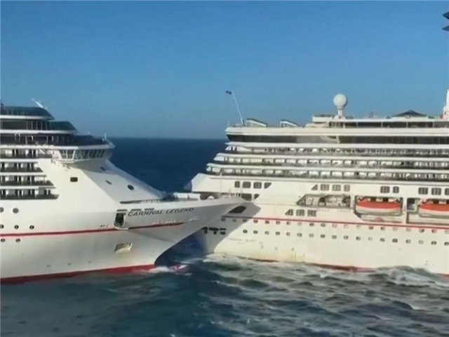 This cruise ship crashed into another one. | News Article