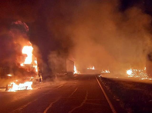 At least nine trucks petrol-bombed overnight | News Article