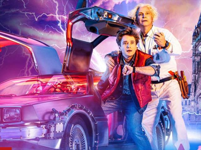 Tom Holland and Robert Downey Jr. in Back to the future OFM