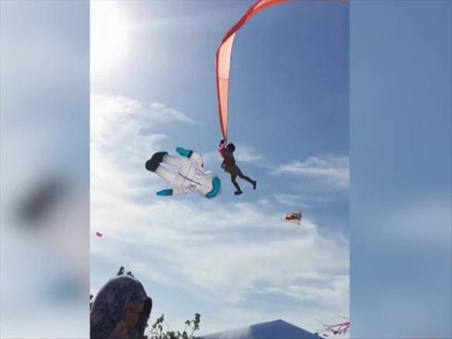 Toddler survives wild skyride caught in giant kite - VIDEO | News Article