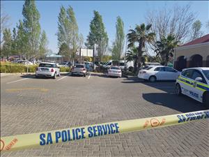 Cash-in-transit heist crime scene at Preller Square, Bloemfontein